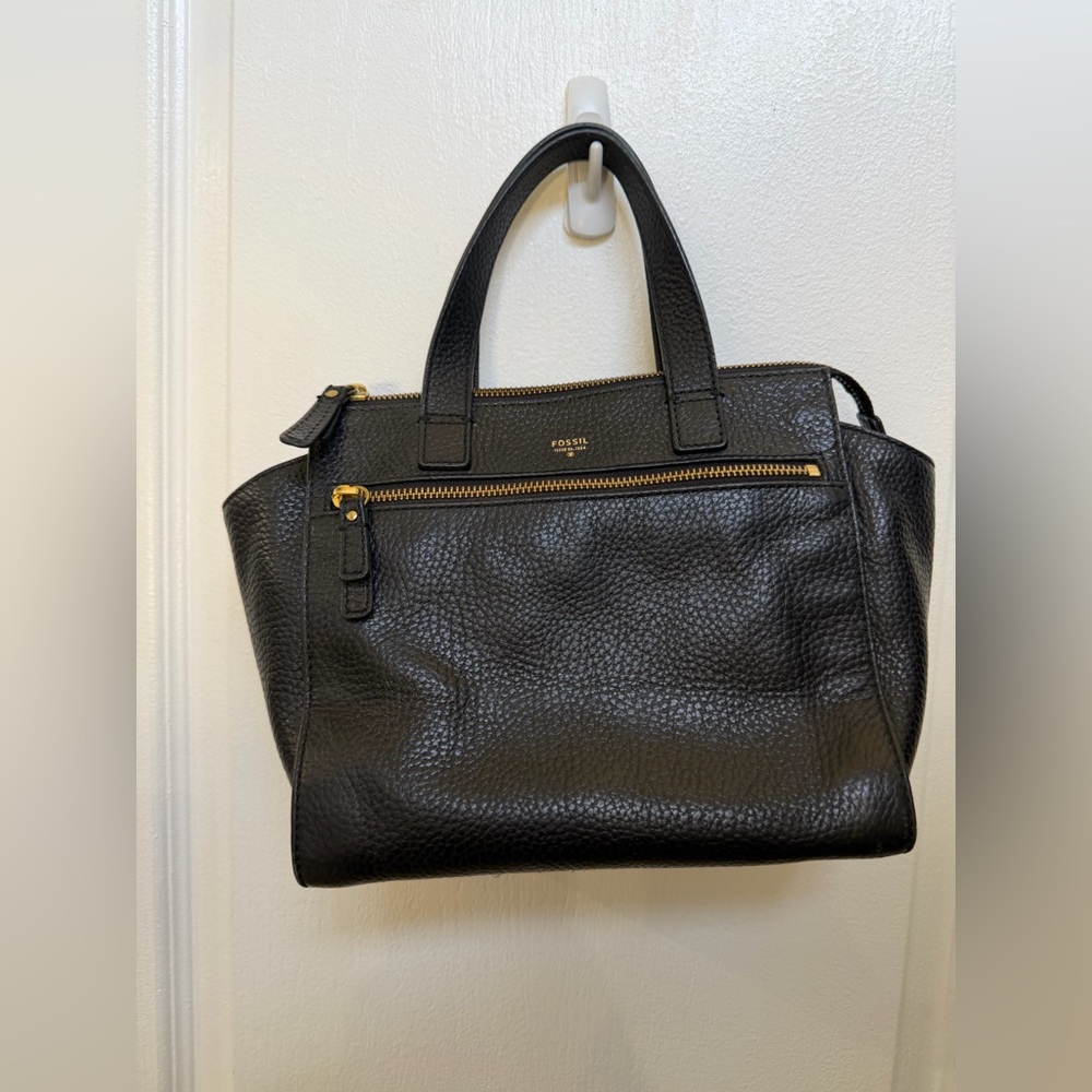 Fossil Tessa black leather satchel